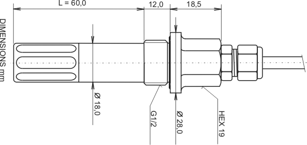 humidity probe for compressed air