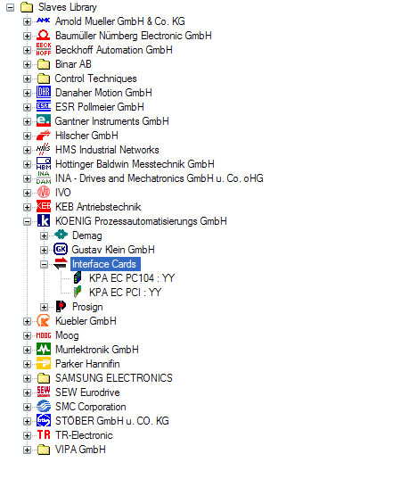 library for slave configuration